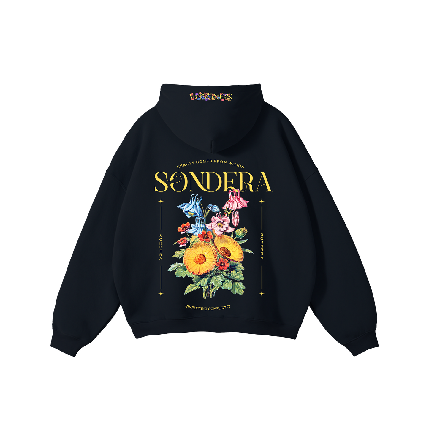 BLACK "BLOOM" PULLOVER HOODIE