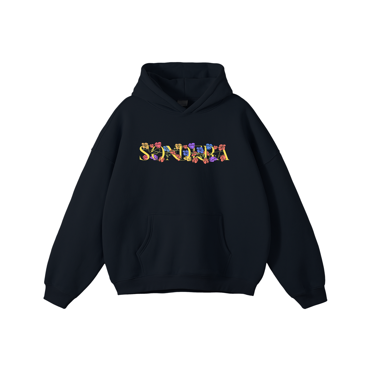 BLACK "BLOOM" PULLOVER HOODIE