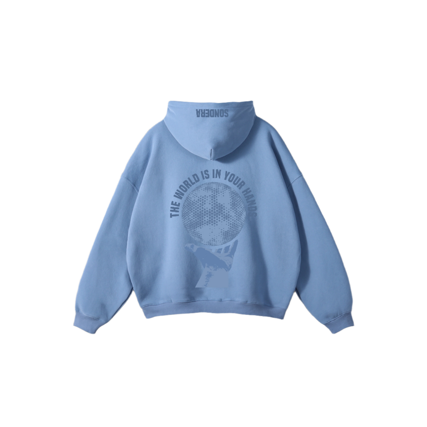 BLUE "THE WORLD IS IN YOUR HANDS" PULLOVER
