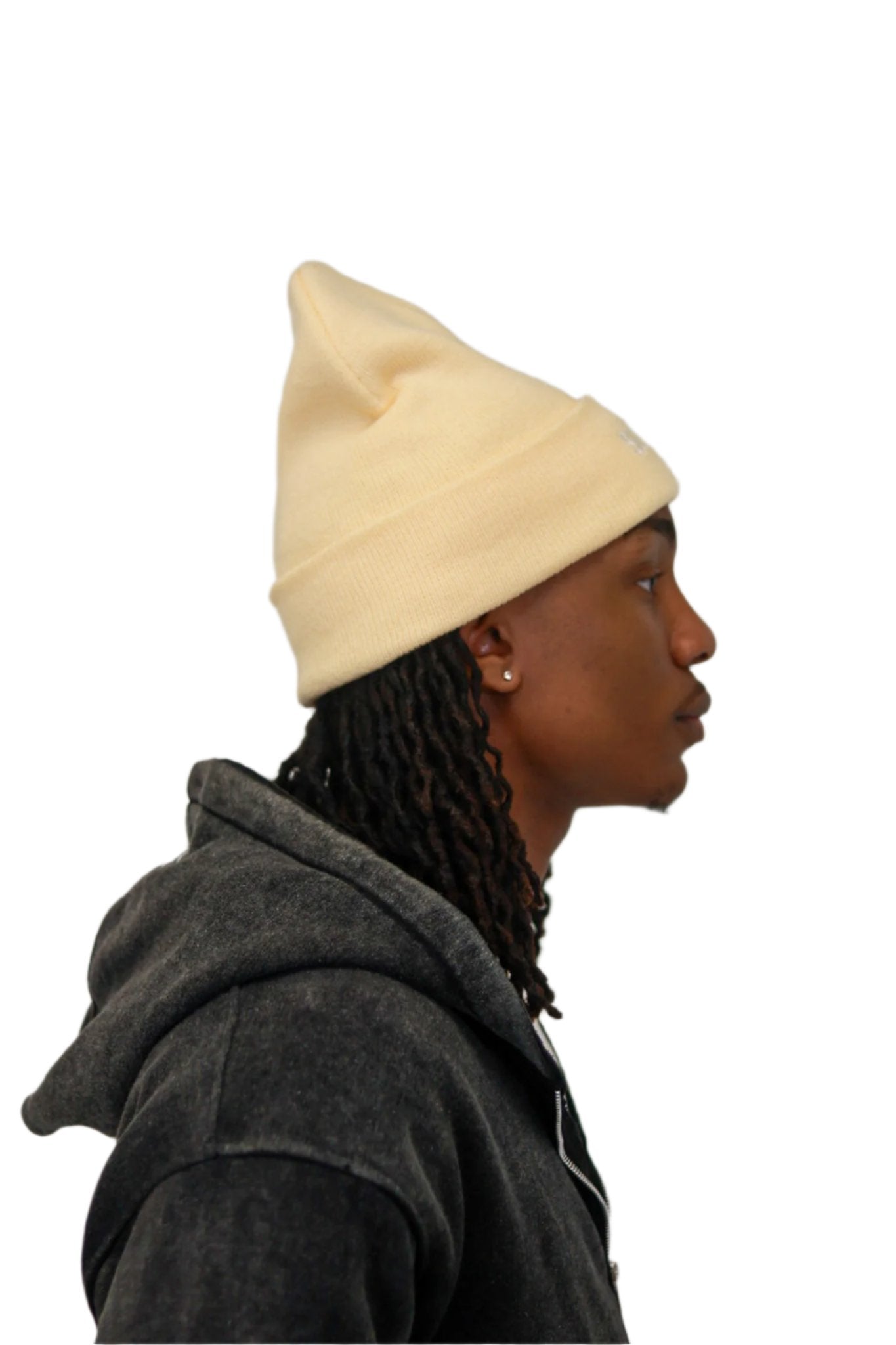 BEIGE SATIN LINED BEANIE