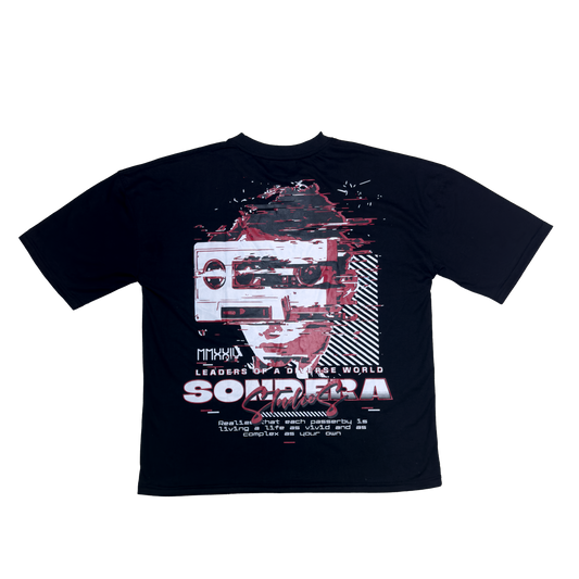 BLACK AND RED "INTRO TAPE" TEE