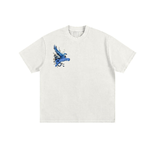 WHITE "BLUE JAY" TEE