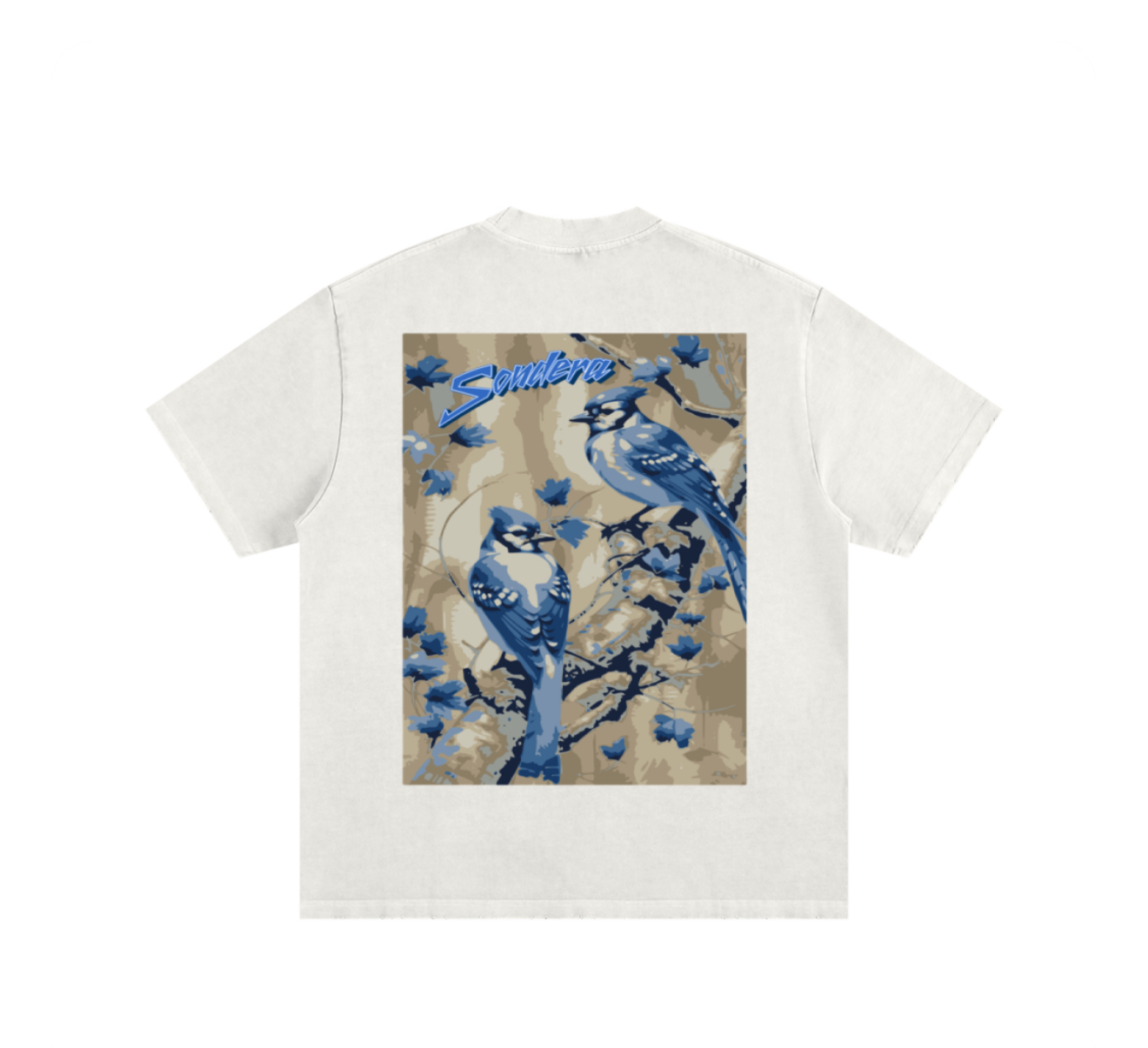 WHITE "BLUE JAY" TEE
