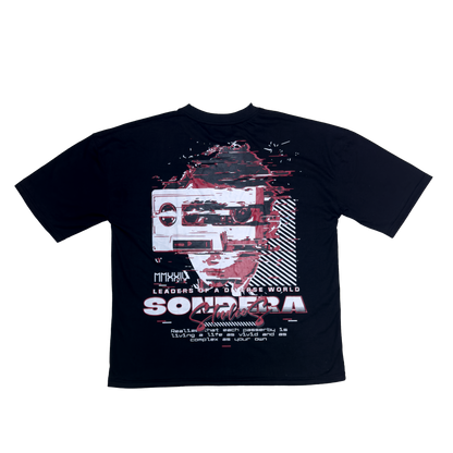 BLACK AND RED "INTRO TAPE" TEE